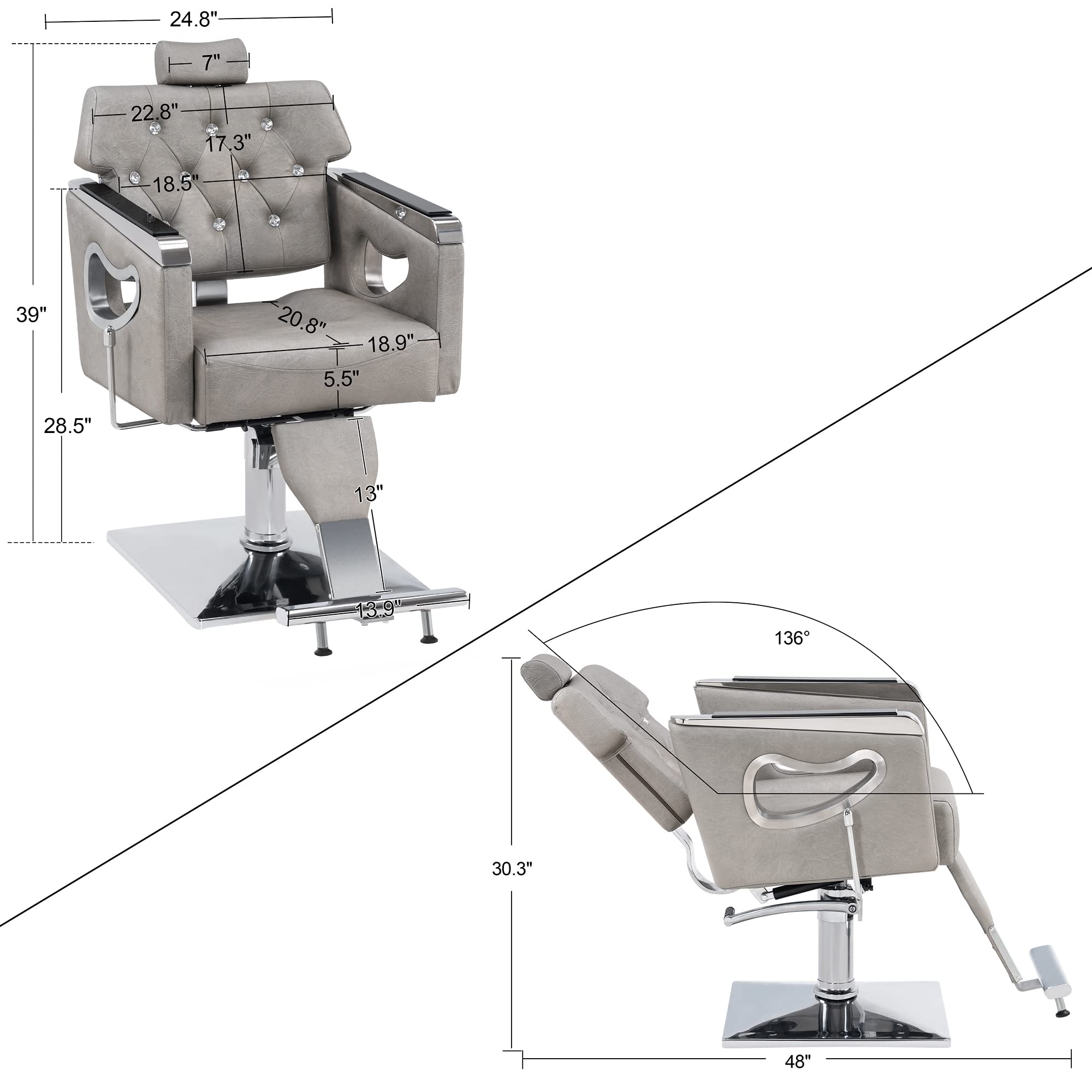 BarberPub Reclining Stylist Antique Equipment