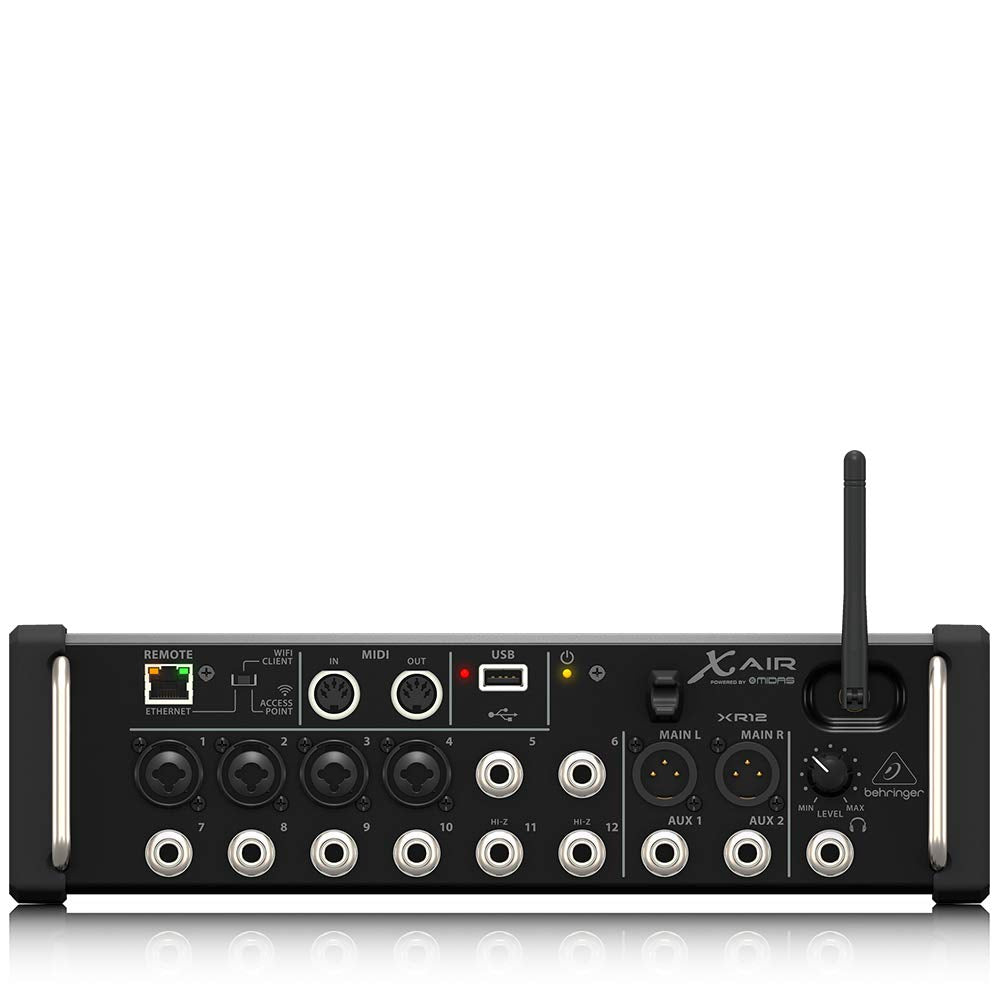 Behringer X AIR XR12 Digitalmixer, 12-Input, 4 Midas Preamps, integriertes WLAN, USB-Recording